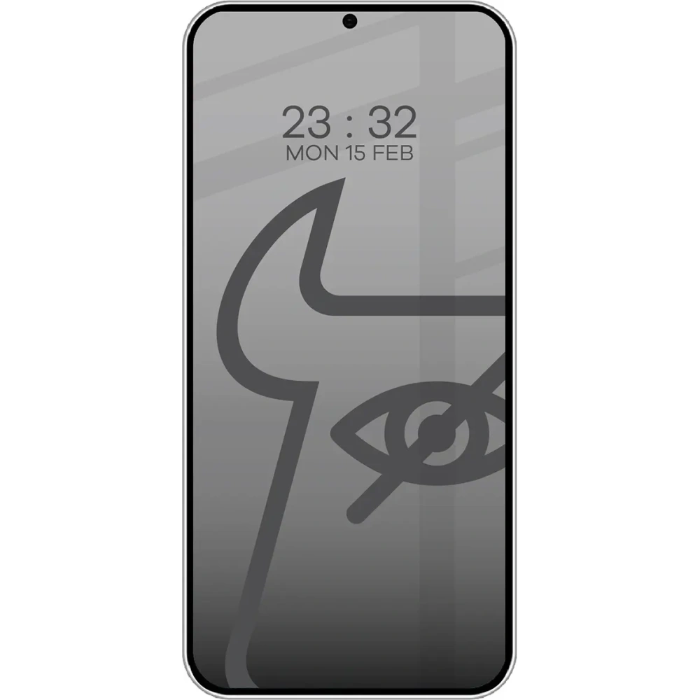 Prywatyzujące szkło hartowane Bizon Glass Edge Shadow do Samsung Galaxy S25 Plus / S24 Plus przyciemniane z czarną ramką