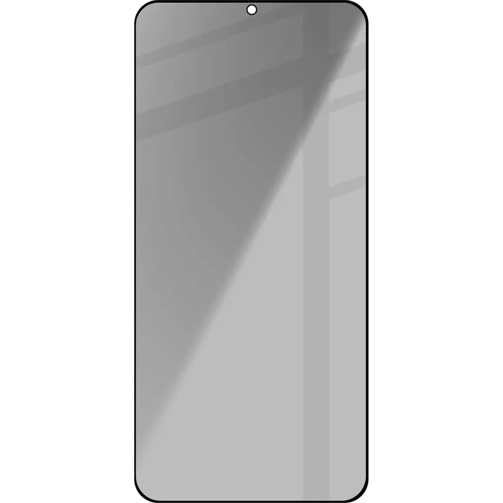 Prywatyzujące szkło hartowane Bizon Glass Edge Shadow do Samsung Galaxy S25 Plus / S24 Plus przyciemniane z czarną ramką