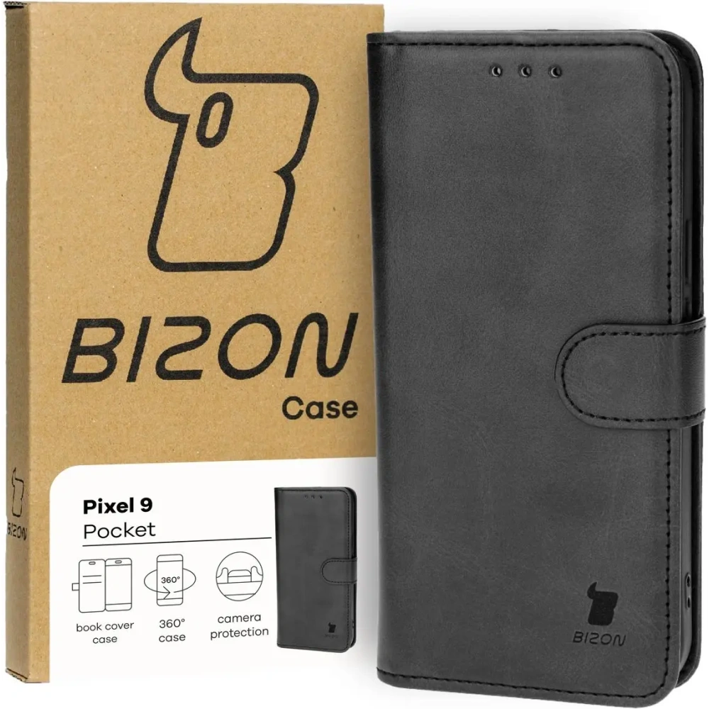 Etui z klapką Bizon Case Pocket do Google Pixel 9 / 9 Pro czarne