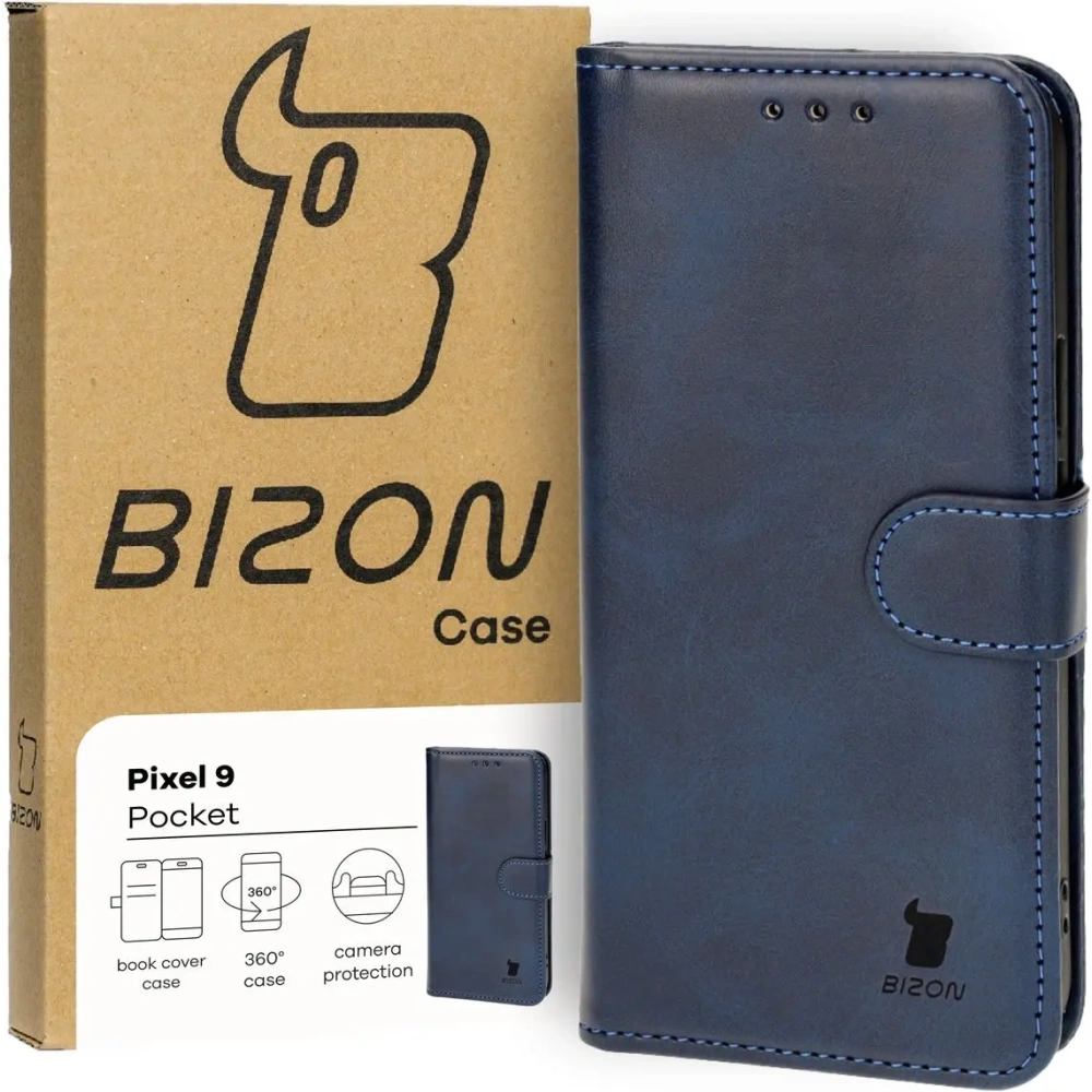 Etui z klapką Bizon Case Pocket do Google Pixel 9 / 9 Pro granatowe