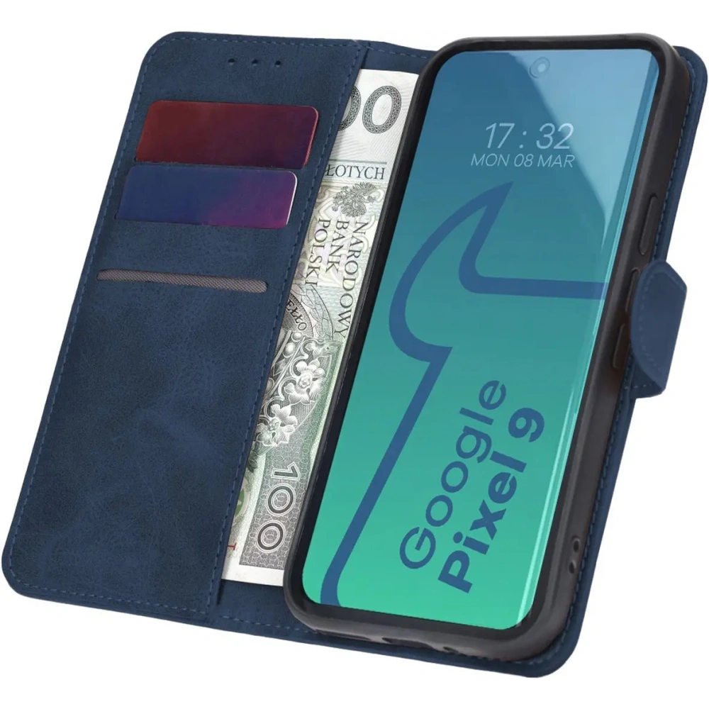 Etui z klapką Bizon Case Pocket do Google Pixel 9 / 9 Pro granatowe