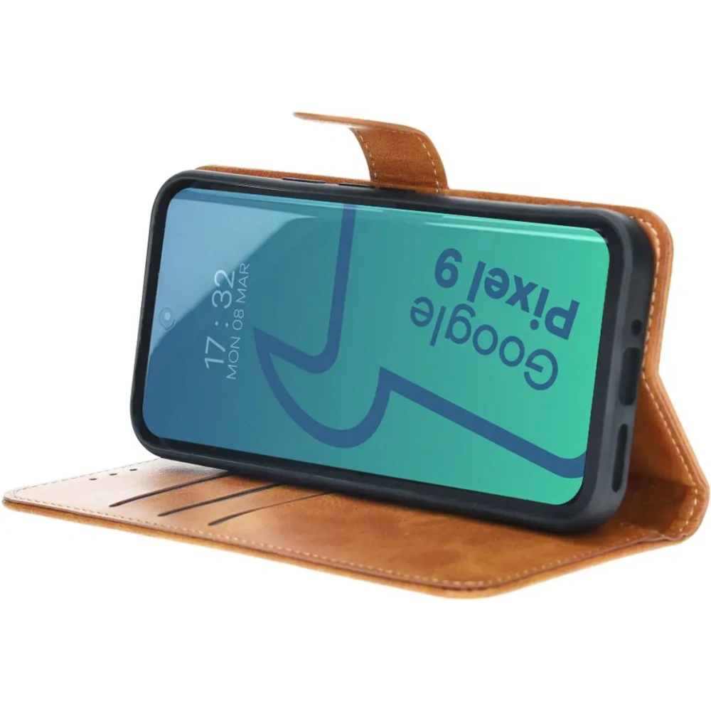Etui z klapką Bizon Case Pocket do Google Pixel 9 / 9 Pro brązowe