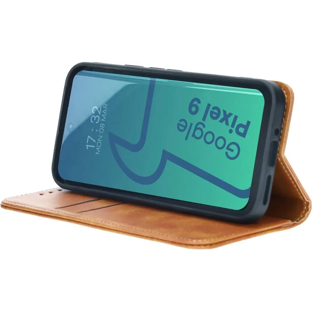 Etui z klapką Bizon Case Pocket Pro do Google Pixel 9 / 9 Pro brązowe