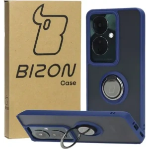 Bizon Case Hybrid Ring Oppo Reno11 F 5G smoky with a navy blue frame