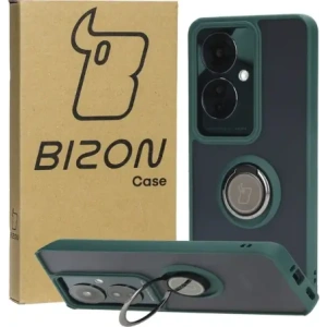 Bizon Case Hybrid Ring Oppo Reno11 F 5G smoky with a dark green frame