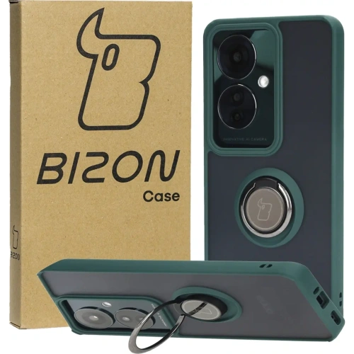 Buy Bizon Case Hybrid Ring Oppo Reno11 F 5G smoky with a dark green frame - BIZ4899 - {ean13} - Home Screen Store Europe
