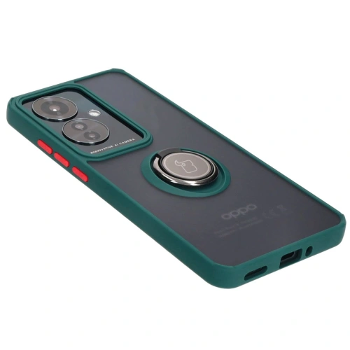 Buy Bizon Case Hybrid Ring Oppo Reno11 F 5G smoky with a dark green frame - BIZ4899 - {ean13} - Home Screen Store Europe
