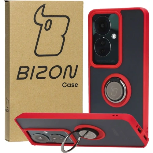 Buy Bizon Case Hybrid Ring Oppo Reno11 F 5G smoky with a red frame - BIZ5471 - {ean13} - Home Screen Store Europe