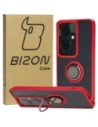 Bizon Case Hybrid Gyűrű Oppo Reno11 F 5G füstös piros kerettel