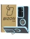 Etui z uchwytem na palec Bizon Case Hybrid Ring do Oppo Reno11 F 5G przydymione z jasnoniebieską ramką