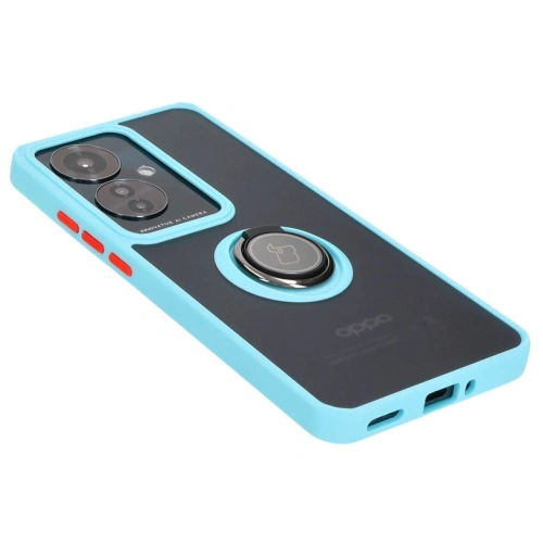 Kup Etui z uchwytem na palec Bizon Case Hybrid Ring do Oppo Reno11 F 5G przydymione z jasnoniebieską ramką - BIZ5472 - {ean13} - Sklep Home Screen
