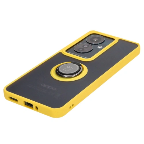 Kup Etui z uchwytem na palec Bizon Case Hybrid Ring do Oppo Reno11 F 5G przydymione z żółtą ramką - BIZ5473 - {ean13} - Sklep Home Screen