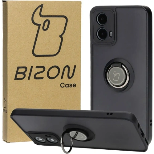 Kup Bizon Case Hybrid Ring Motorola Moto G34 5G fumuriu cu un cadru negru - BIZ4903 - {ean13} - Sklep Home Screen