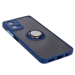 Kup Etui s úchytem na palec Bizon Case Hybrid Ring pro Motorola Moto G34 5G kouřové s modrým rámem - BIZ4904 - {ean13} - Sklep Home Screen