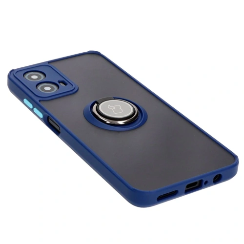 Kup Etui s úchytem na palec Bizon Case Hybrid Ring pro Motorola Moto G34 5G kouřové s modrým rámem - BIZ4904 - {ean13} - Sklep Home Screen
