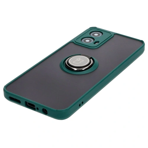 Kup Etui z uchwytem na palec Bizon Case Hybrid Ring do Motorola Moto G34 5G kouřové s tmavě zeleným rámem - BIZ4905 - {ean13} - Sklep Home Screen