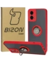 Bizon Case Hybrid Ring Motorola Moto G34 5G smoky with a red frame