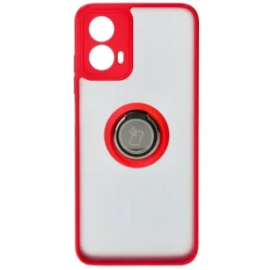 Kup Etui s úchopem na prst Bizon Case Hybrid Ring pro Motorola Moto G34 5G kouřové s červeným rámečkem - BIZ4906 - {ean13} - Sklep Home Screen