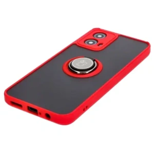 Kup Etui s úchopem na prst Bizon Case Hybrid Ring pro Motorola Moto G34 5G kouřové s červeným rámečkem - BIZ4906 - {ean13} - Sklep Home Screen