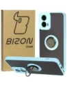 Bizon Case Hybrid Gyűrű Motorola Moto G34 5G füstös világoskék kerettel