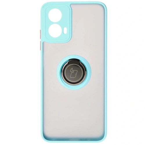 Kup Etui z uchwytem na palec Bizon Case Hybrid Ring do Motorola Moto G34 5G kouřové s jasně modrým rámem - BIZ4907 - {ean13} - Sklep Home Screen