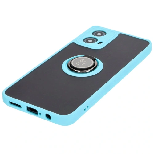 Kup Etui z uchwytem na palec Bizon Case Hybrid Ring do Motorola Moto G34 5G kouřové s jasně modrým rámem - BIZ4907 - {ean13} - Sklep Home Screen