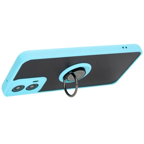 Kup Etui z uchwytem na palec Bizon Case Hybrid Ring do Motorola Moto G34 5G kouřové s jasně modrým rámem - BIZ4907 - {ean13} - Sklep Home Screen