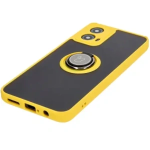 Kup Etui s úchopem na prst Bizon Case Hybrid Ring pro Motorola Moto G34 5G kouřové s žlutým rámečkem - BIZ4908 - {ean13} - Sklep Home Screen