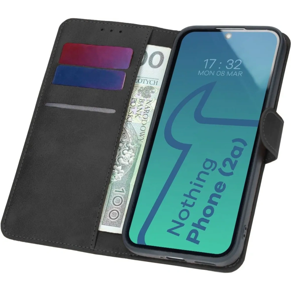 Etui z klapką Bizon Case Pocket do Nothing Phone (2a) / (2a) Plus czarne