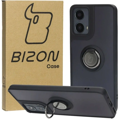 Buy Bizon Case Hybrid Ring Motorola Moto G04 / G24 / G24 Power smoky with a black frame - BIZ4910 - {ean13} - Home Screen Store Europe