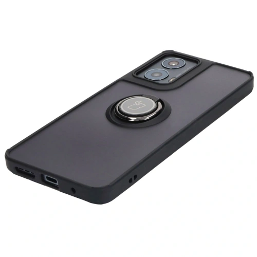 Kup Etui s úchytem na prst Bizon Case Hybrid Ring pro Motorola Moto G04 / G24 / G24 Power kouřové s černým rámečkem - BIZ4910 - {ean13} - Sklep Home Screen