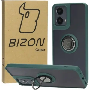 Buy Bizon Case Hybrid Ring Motorola Moto G04 / G24 / G24 Power smoky with a dark green frame - BIZ5485 - {ean13} - Home Screen Store Europe