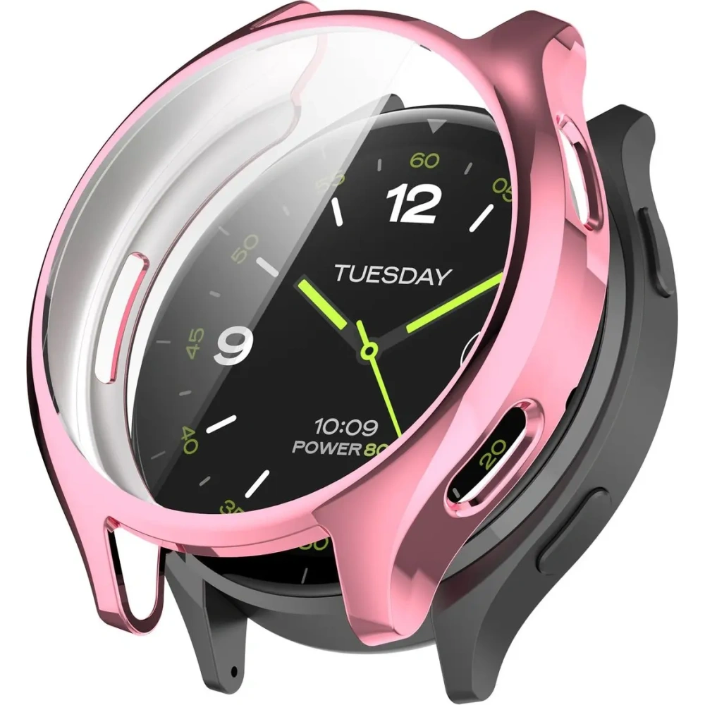 Etui z osłoną ekranu Bizon Case Watch Felipe do Xiaomi Watch 2 różowe