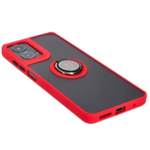 Kup Etui z uchwytem na palec Bizon Case Hybrid Ring do Motorola Moto G04 / G24 / G24 Power przydymione z czerwoną ramką - BIZ5489 - {ean13} - Sklep Home Screen