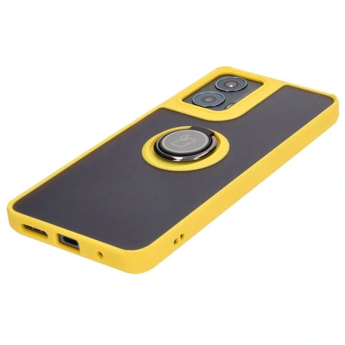 Buy Bizon Case Hybrid Ring Motorola Moto G04 / G24 / G24 Power smoky with a yellow frame - BIZ5492 - {ean13} - Home Screen Store Europe