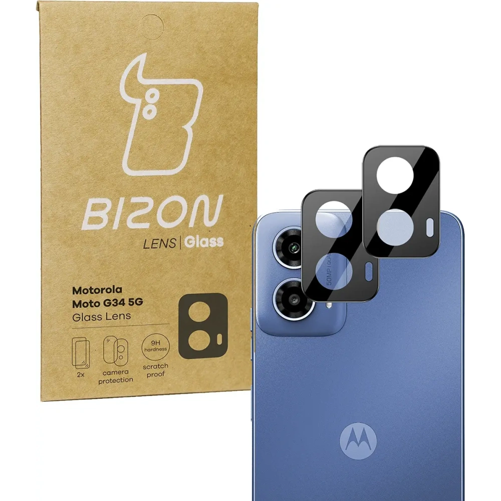 Szkło na aparat Bizon Glass Lens do Motorola Moto G34 5G [2 PACK]