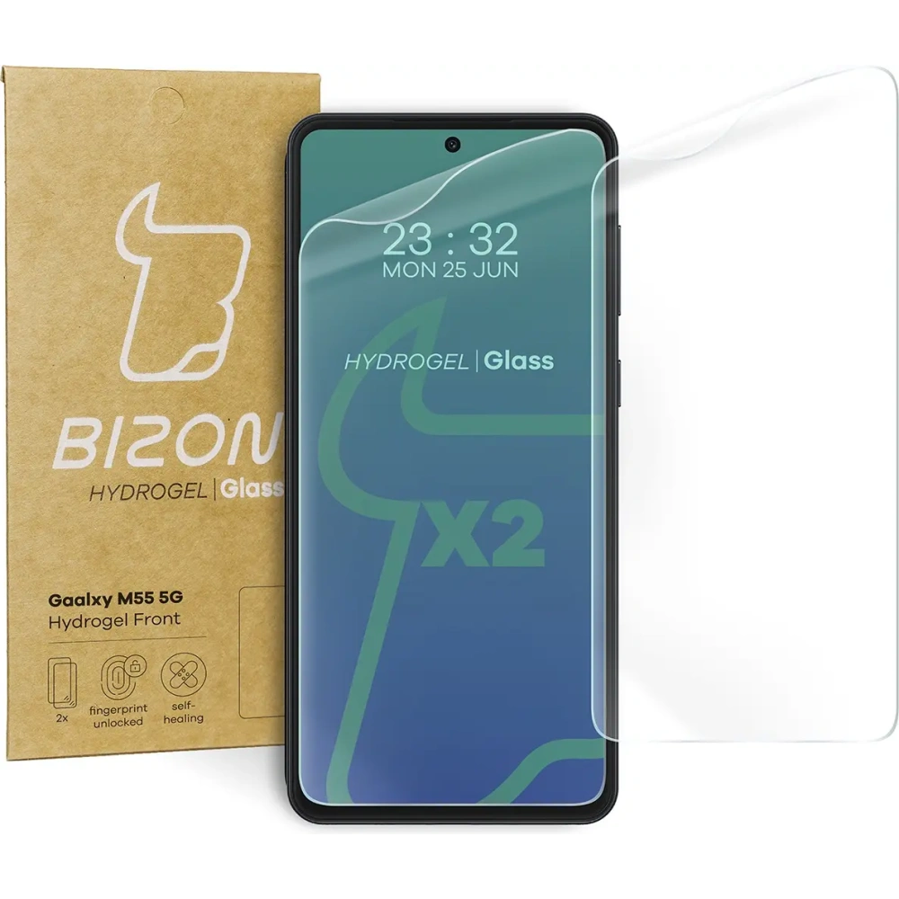Folia hydrożelowa na ekran Bizon Glass Hydrogel Front do Samsung Galaxy M55 5G [2 PACK]