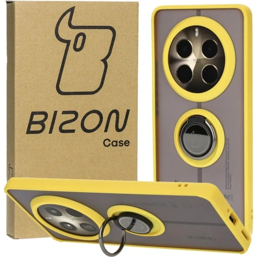 Buy Bizon Case Hybrid Ring Realme 12 Pro / 12 Pro+ smoky with a yellow frame - BIZ4932 - {ean13} - Home Screen Store Europe