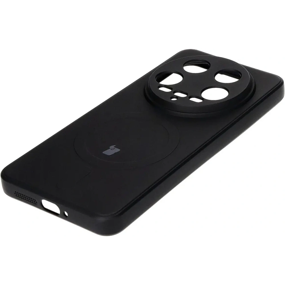 Etui Bizon Case Silicone Magnetic Sq do Xiaomi 14 Ultra czarne