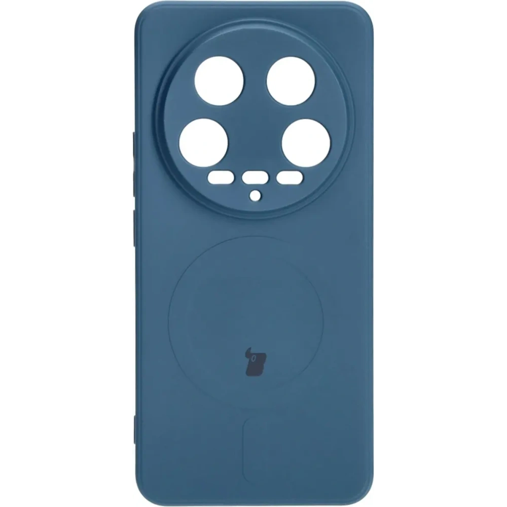 Etui Bizon Case Silicone Magnetic Sq do Xiaomi 14 Ultra granatowe