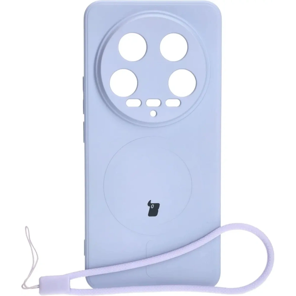 Etui Bizon Case Silicone Magnetic Sq do Xiaomi 14 Ultra jasnofioletowe