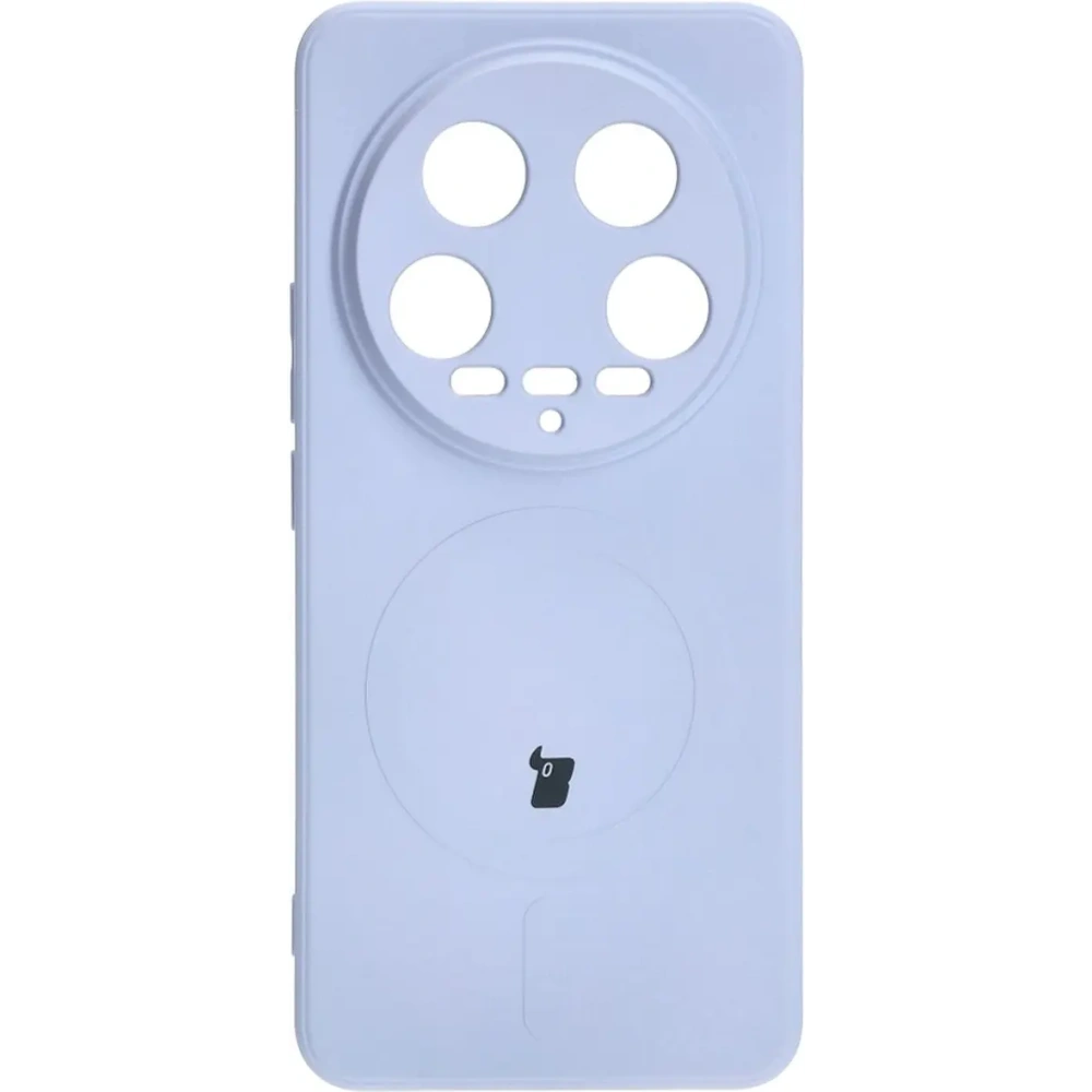 Etui Bizon Case Silicone Magnetic Sq do Xiaomi 14 Ultra jasnofioletowe