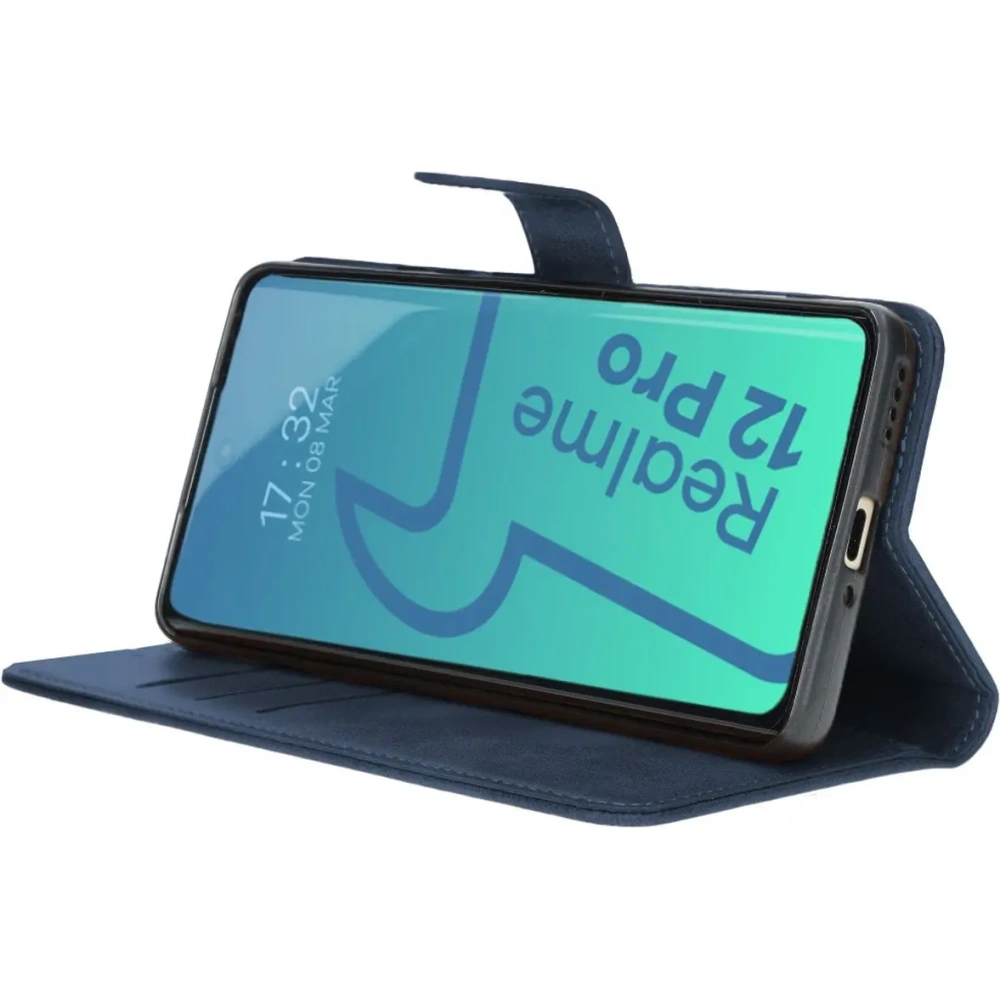 Etui z klapką Bizon Case Pocket do Realme 12 Pro / 12 Pro+ granatowe