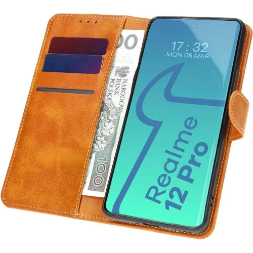 Kup Etui z klapką Bizon Case Pocket do Realme 12 Pro / 12 Pro+ brązowe - BIZ4941 - {ean13} - Sklep Home Screen