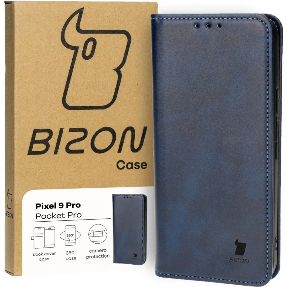 Etui z klapką Bizon Case Pocket Pro do Google Pixel 9 Pro XL granatowe