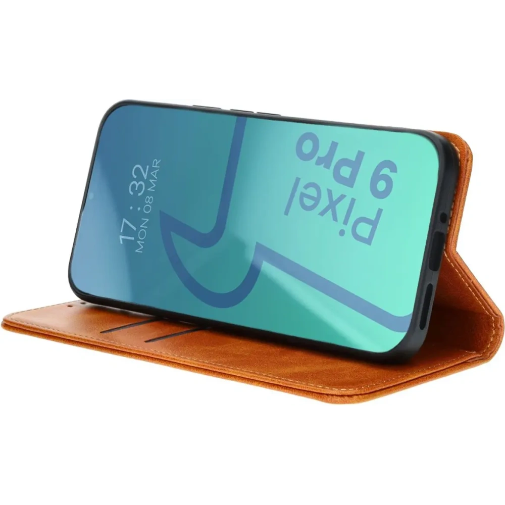 Etui z klapką Bizon Case Pocket Pro do Google Pixel 9 Pro XL brązowe