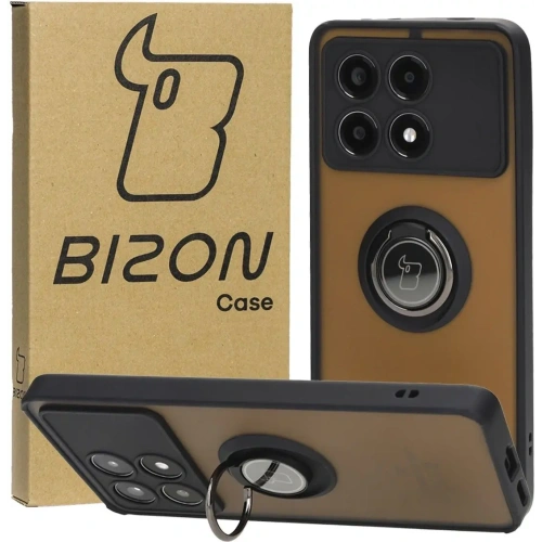 Buy Bizon Case Hybrid Ring Xiaomi Poco X6 Pro smoky with a black frame - BIZ4945 - {ean13} - Home Screen Store Europe