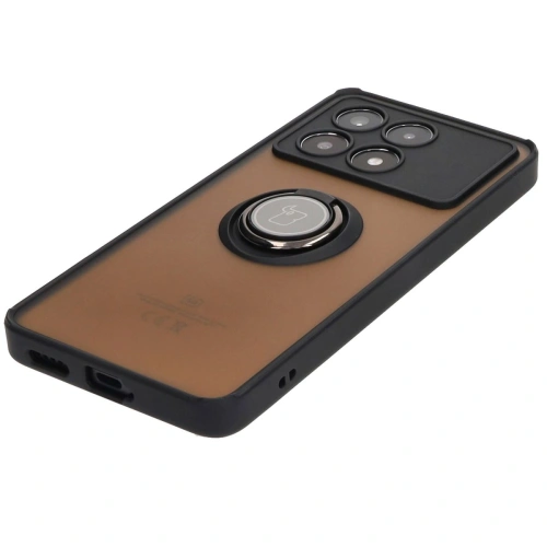 Kup Etui s úchytem na prst Bizon Case Hybrid Ring pro Xiaomi Poco X6 Pro kouřové s černým rámečkem - BIZ4945 - {ean13} - Sklep Home Screen