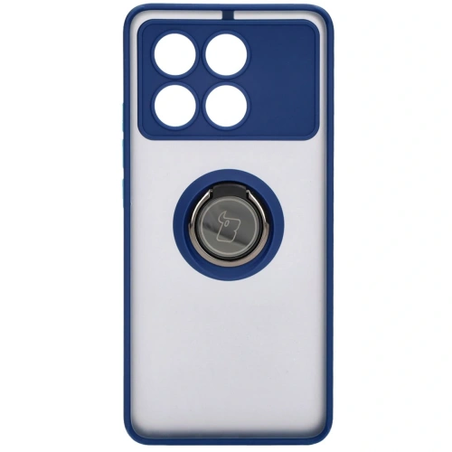 Kup Bizon Case Hybrid Ring Xiaomi Poco X6 Pro fumuriu cu un cadru albastru închis - BIZ4946 - {ean13} - Sklep Home Screen
