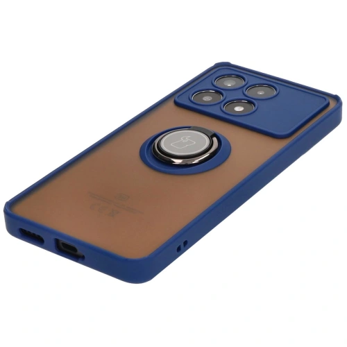 Buy Bizon Case Hybrid Ring Xiaomi Poco X6 Pro smoky with a navy blue frame - BIZ4946 - {ean13} - Home Screen Store Europe